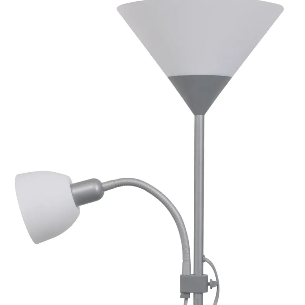 vidaXL Vloerlamp grijs