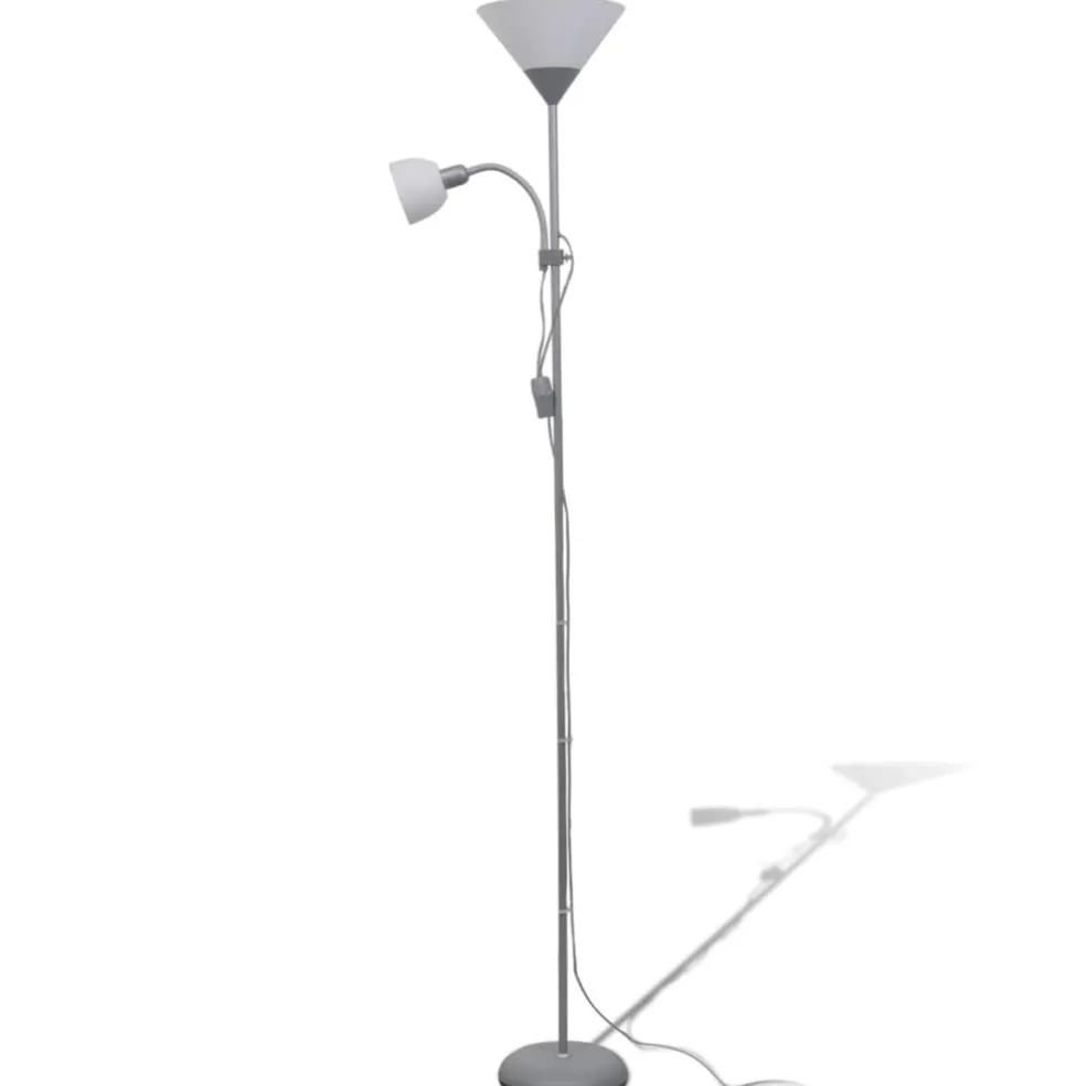 vidaXL Vloerlamp grijs