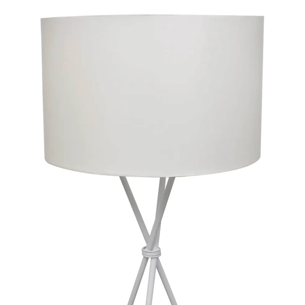 vidaXL Vloerlamp inclusief lampenkap 139 cm wit