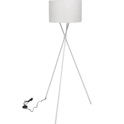 vidaXL Vloerlamp inclusief lampenkap 139 cm wit