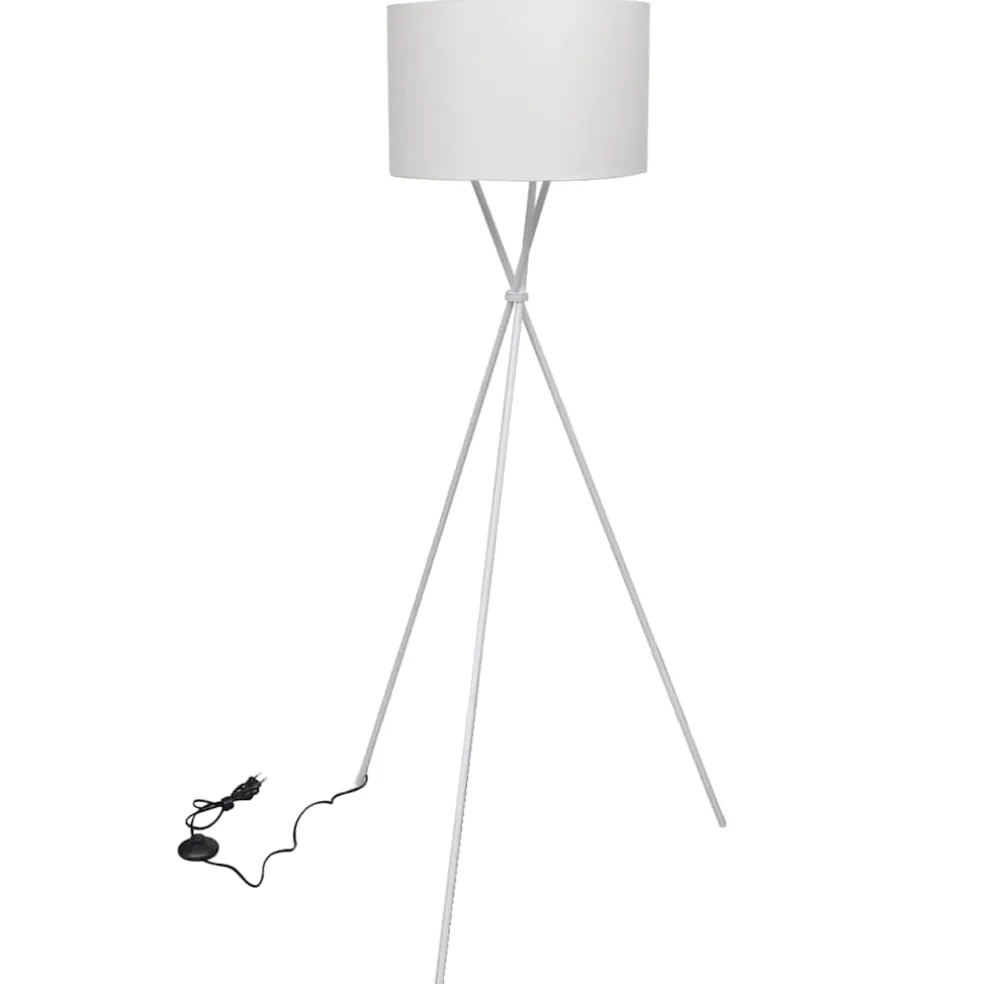 vidaXL Vloerlamp inclusief lampenkap 139 cm wit