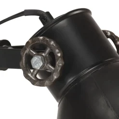 vidaXL Vloerlamp met 2 lampenkappen E27 gietijzer zwart