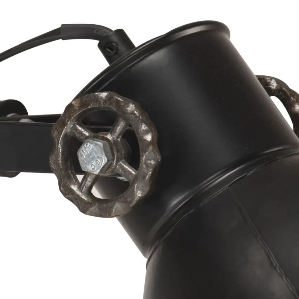 vidaXL Vloerlamp met 2 lampenkappen E27 gietijzer zwart