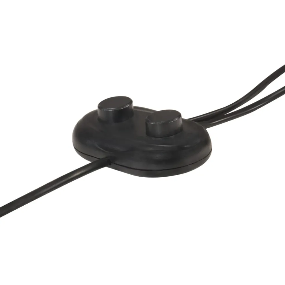 vidaXL Vloerlamp met 2 lampenkappen E27 gietijzer zwart