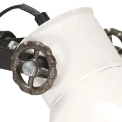 vidaXL Vloerlamp met 2 lampenkappen E27 gietijzer wit