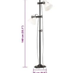 vidaXL Vloerlamp met 2 lampenkappen E27 gietijzer wit