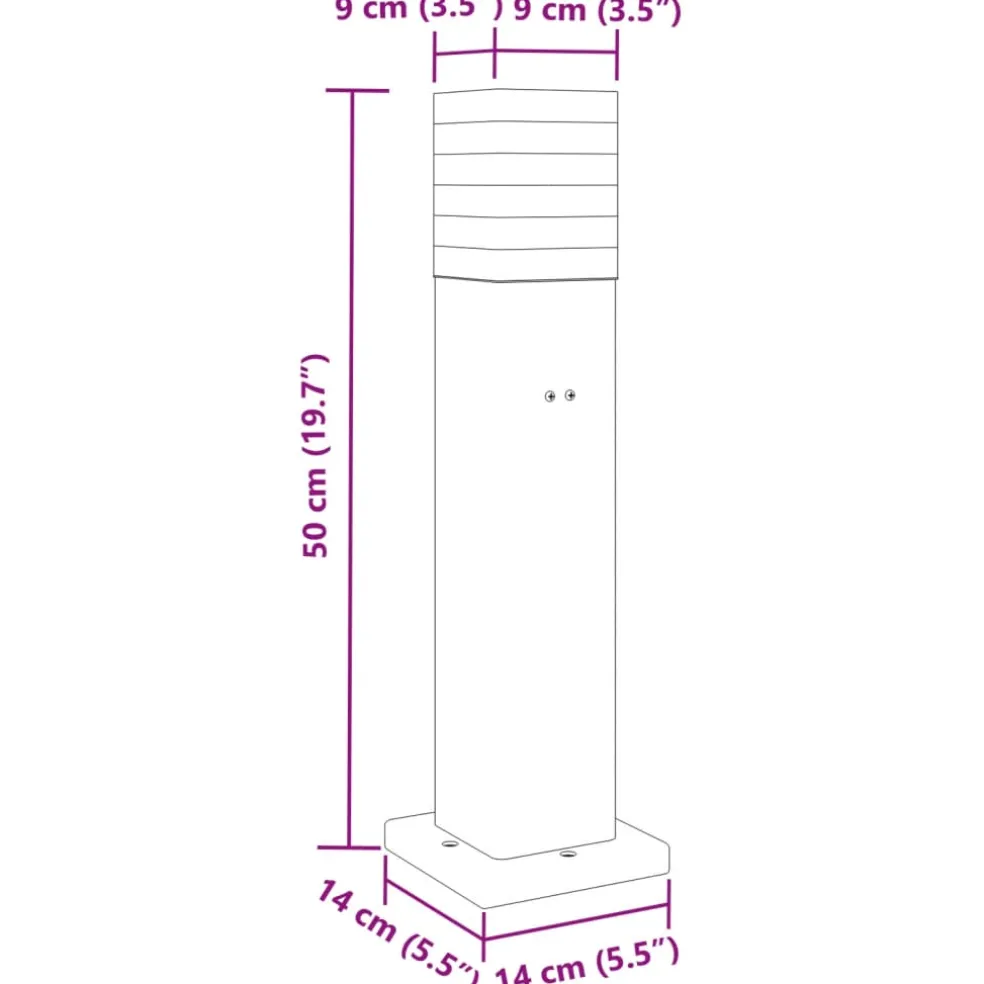 vidaXL Vloerlamp voor buiten met stopcontact 50 cm aluminium zwart