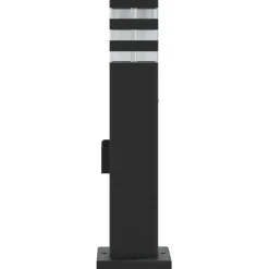 vidaXL Vloerlamp voor buiten met stopcontact 50 cm aluminium zwart