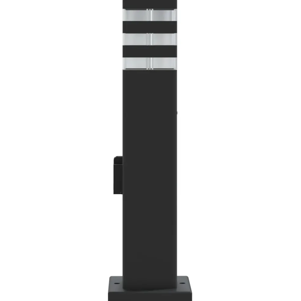 vidaXL Vloerlamp voor buiten met stopcontact 50 cm aluminium zwart