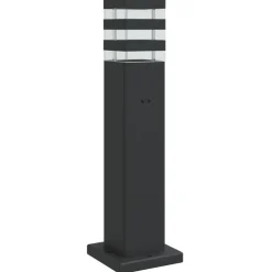 vidaXL Vloerlamp voor buiten met stopcontact 50 cm aluminium zwart