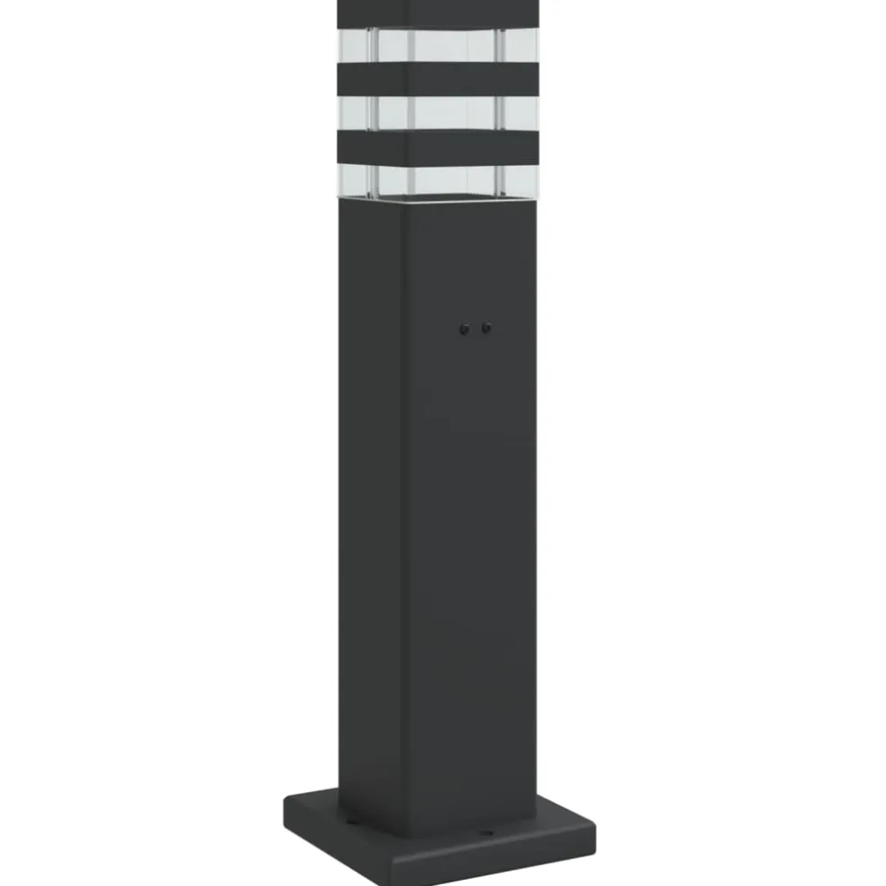 vidaXL Vloerlamp voor buiten met stopcontact 50 cm aluminium zwart