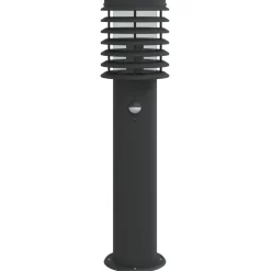 vidaXL Vloerlamp voor buiten met sensor 60 cm roestvrijstaal zwart