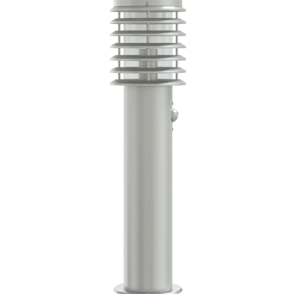 vidaXL Vloerlamp voor buiten met sensor 60 cm roestvrijstaal zilver
