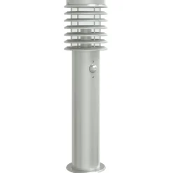 vidaXL Vloerlamp voor buiten met sensor 60 cm roestvrijstaal zilver