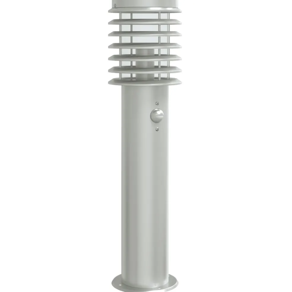 vidaXL Vloerlamp voor buiten met sensor 60 cm roestvrijstaal zilver