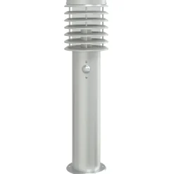 vidaXL Vloerlamp voor buiten met sensor 60 cm roestvrijstaal zilver