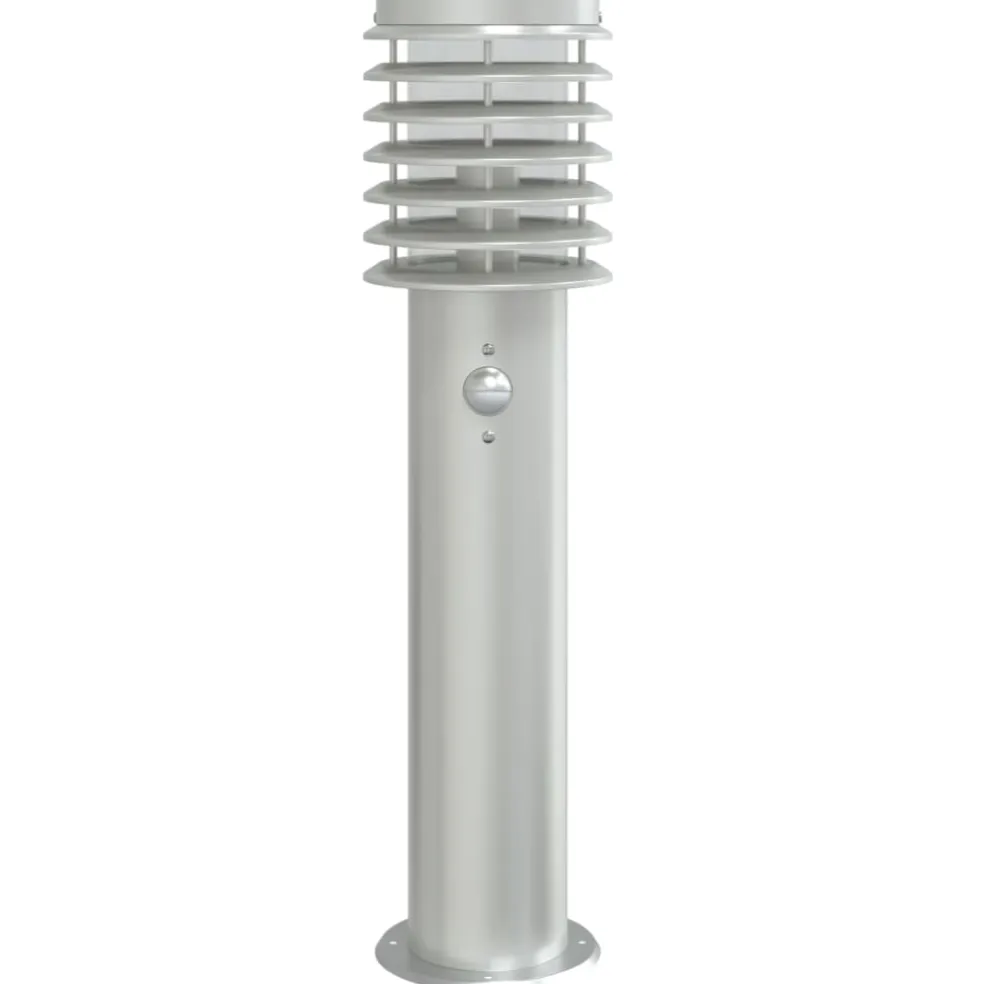 vidaXL Vloerlamp voor buiten met sensor 60 cm roestvrijstaal zilver