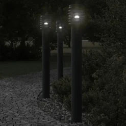vidaXL Vloerlamp voor buiten 110 cm roestvrijstaal zwart