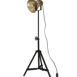 vidaXL Vloerlamp 25 W E27 35x35x65/95 cm antiek messingkleurig