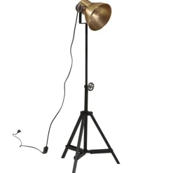 vidaXL Vloerlamp 25 W E27 35x35x65/95 cm antiek messingkleurig