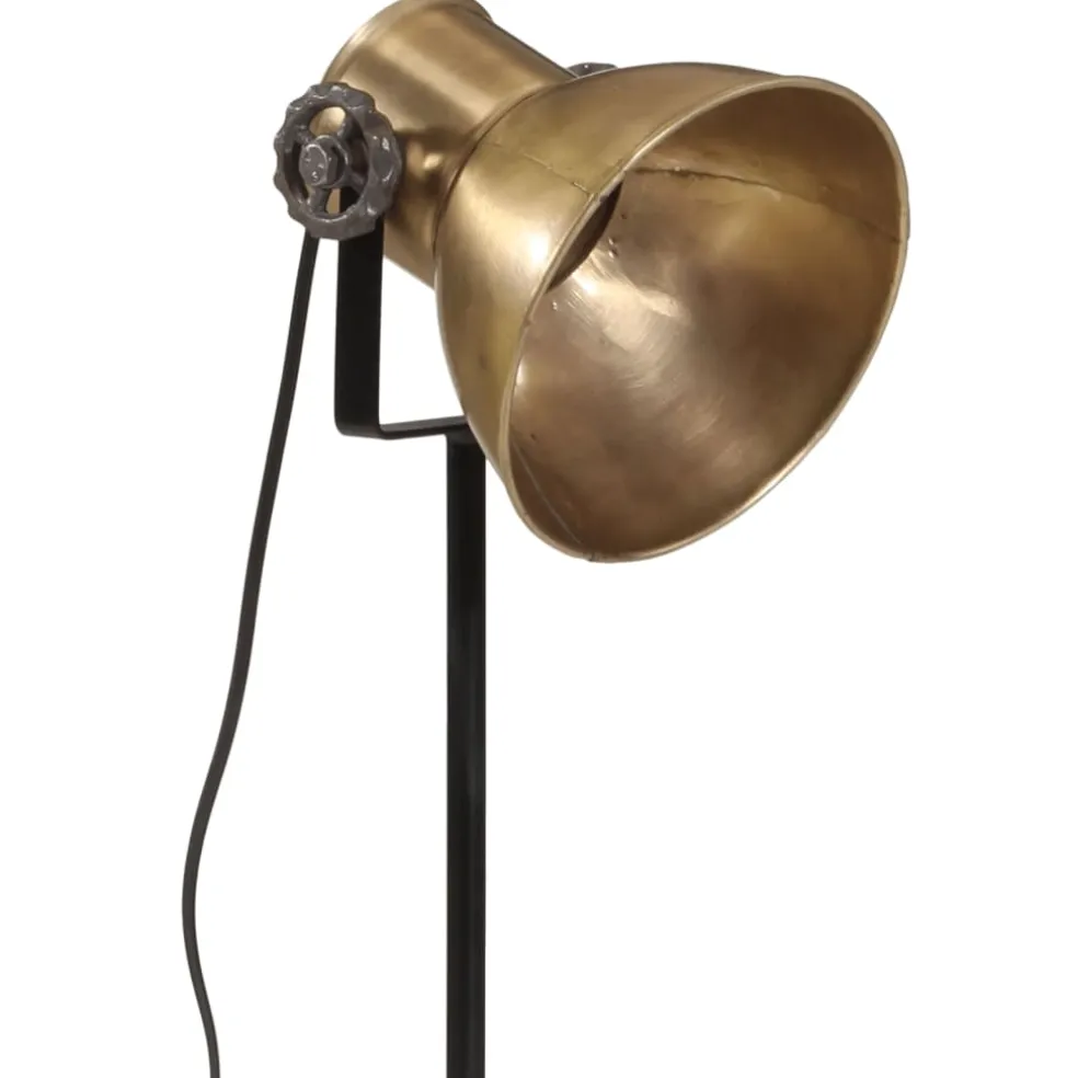 vidaXL Vloerlamp 25 W E27 35x35x65/95 cm antiek messingkleurig
