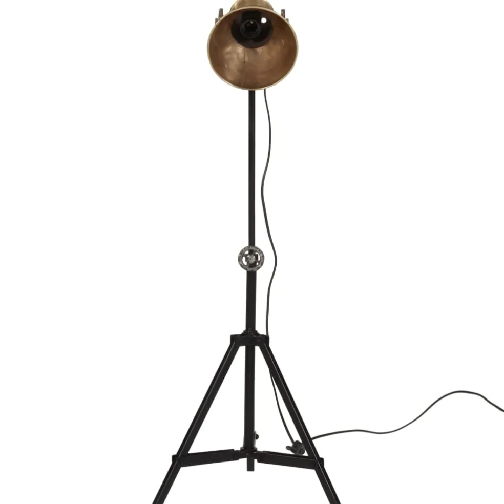 vidaXL Vloerlamp 25 W E27 35x35x65/95 cm antiek messingkleurig