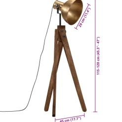 vidaXL Vloerlamp 25 W E27 45x45x120 cm antiek messingkleurig
