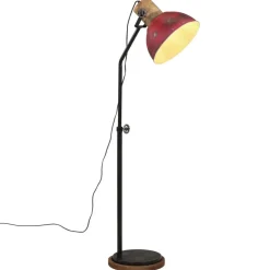 vidaXL Vloerlamp 25 W E27 30x30x100-150 cm verweerd rood