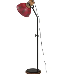 vidaXL Vloerlamp 25 W E27 30x30x100-150 cm verweerd rood