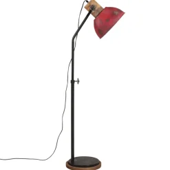 vidaXL Vloerlamp 25 W E27 30x30x100-150 cm verweerd rood