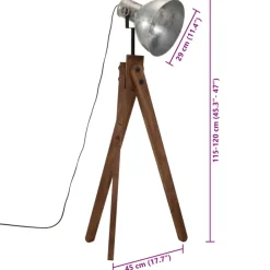 vidaXL Vloerlamp 25 W E27 45x45x120 cm vintage zilverkleurig