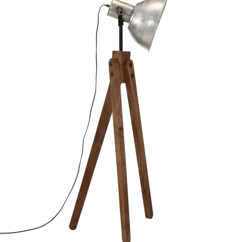 vidaXL Vloerlamp 25 W E27 45x45x120 cm vintage zilverkleurig
