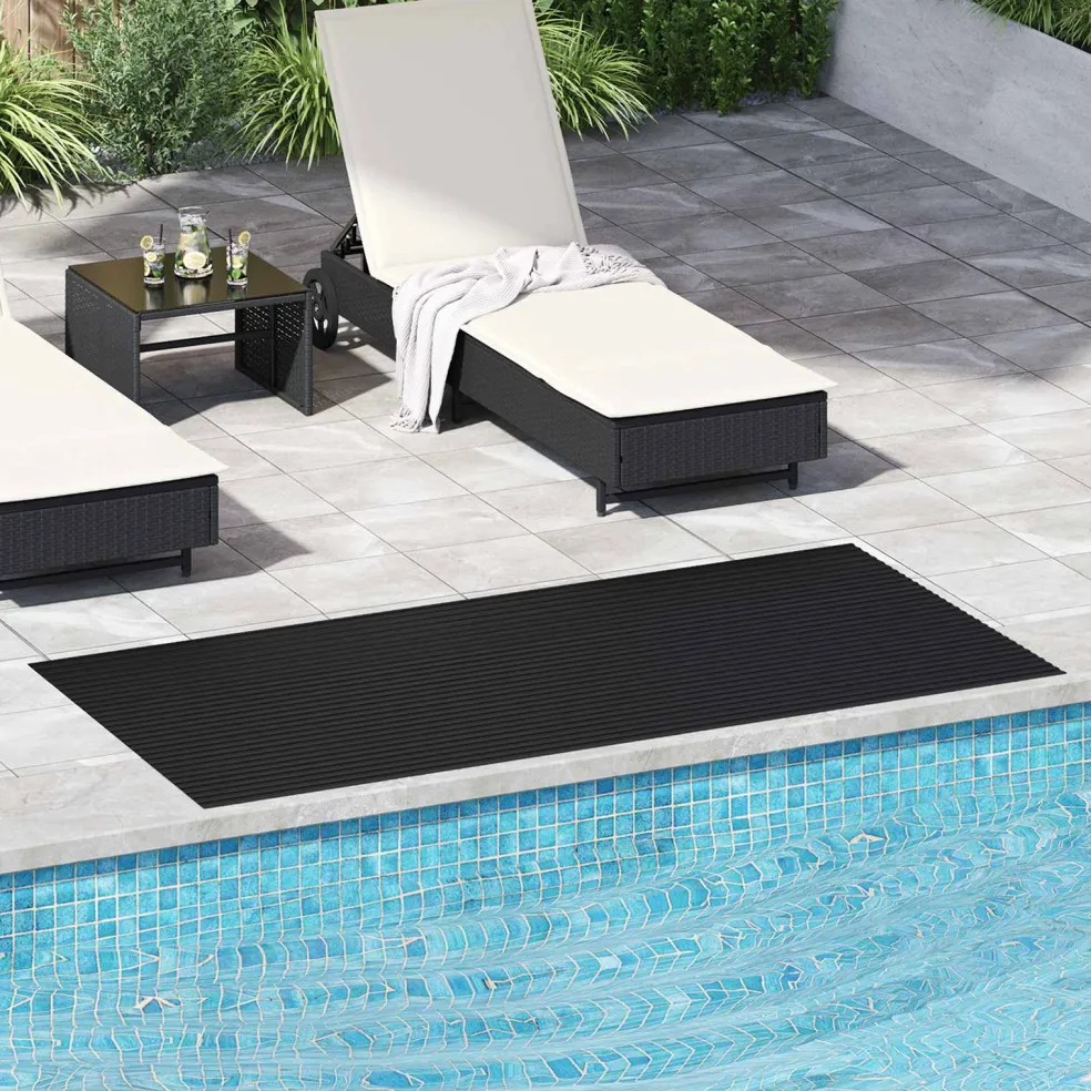 vidaXL Vloermat met brede rib Zwart 1 x 2 m Rubber