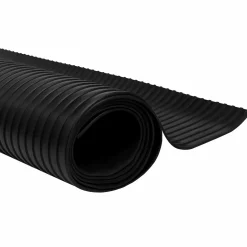 vidaXL Vloermat met brede rib Zwart 1 x 2 m Rubber