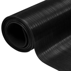 vidaXL Vloermat met fijne rib Zwart 1 x 2 m Rubber