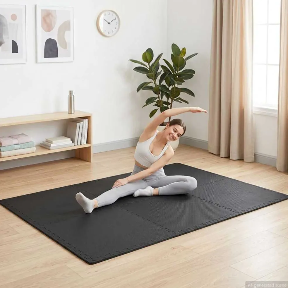 vidaXL Vloermatten 6 st 2,16 ㎡ EVA-schuim zwart