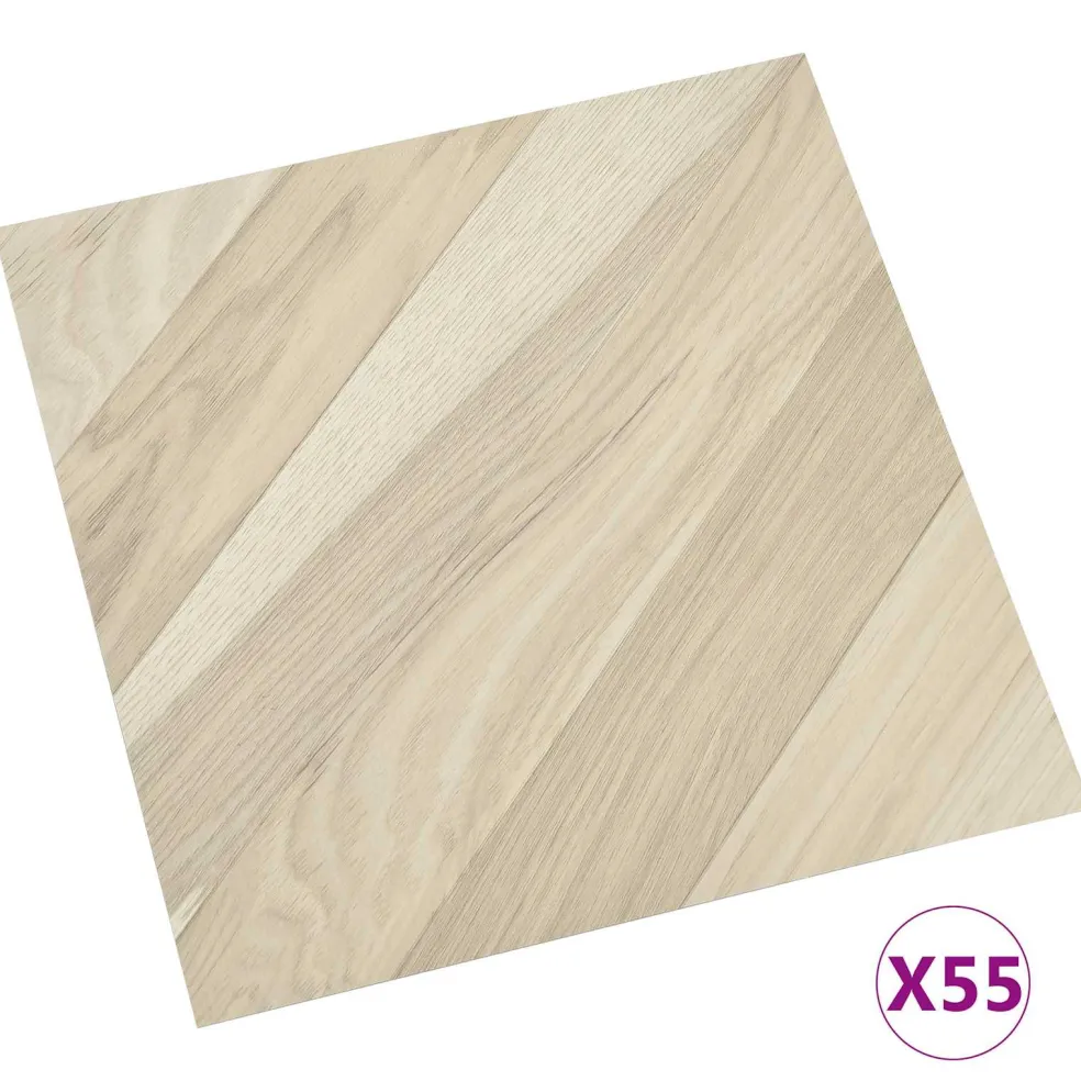vidaXL Vloerplanken Beige 5,11 m² 55 st PVC