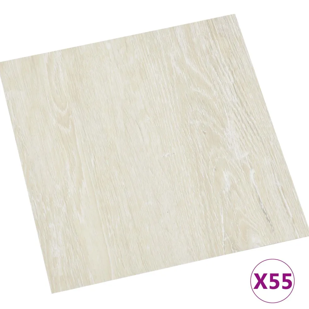 vidaXL Vloerplanken Crèmewit 5,11 m² 55 st PVC