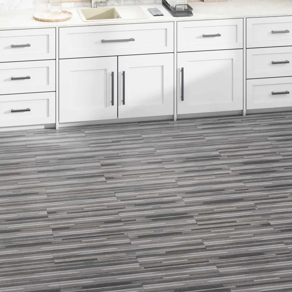 vidaXL Vloerplanken Gestreept Grijs 5,02 m² 36 st PVC