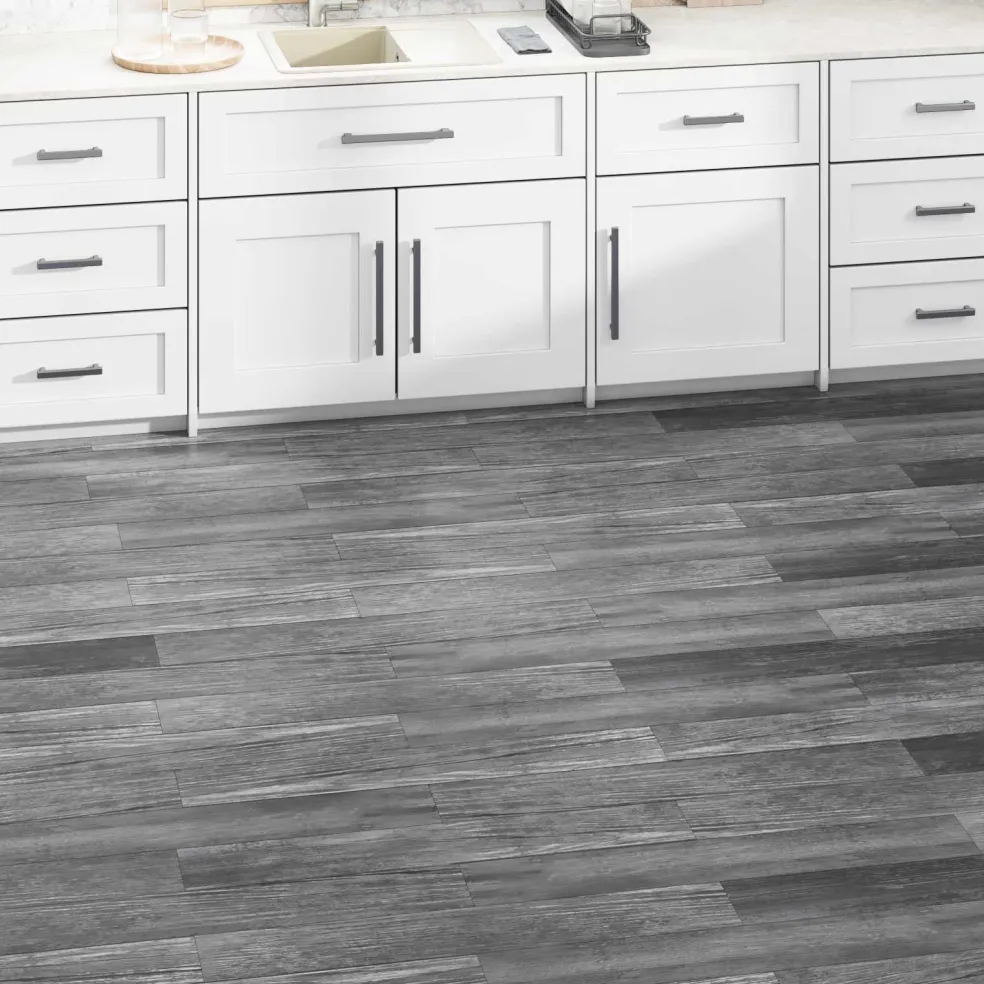 vidaXL Vloerplanken Glanzend Grijs 5,02 m² 36 st PVC