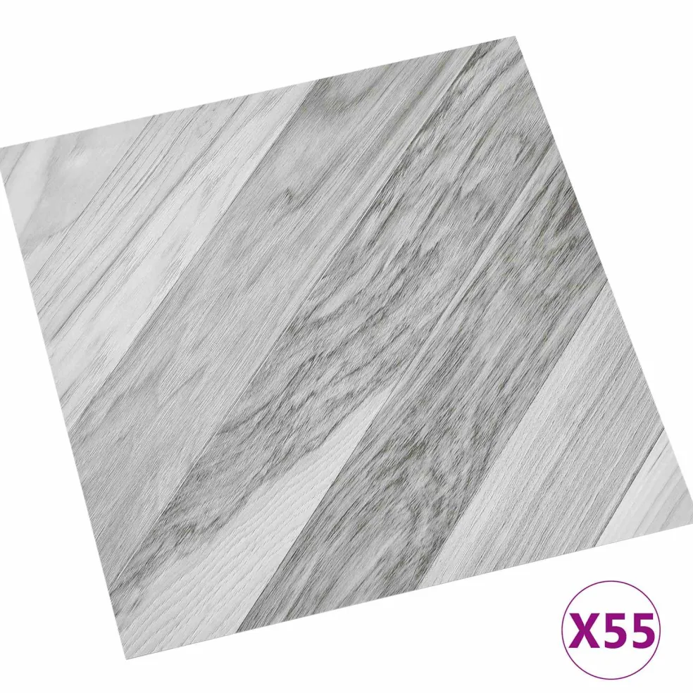 vidaXL Vloerplanken Grijs 5,11 m² 55 st PVC