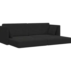 vidaXL Vloerslaapbank Zwart 213 x 70 x 77 cm Fluweel