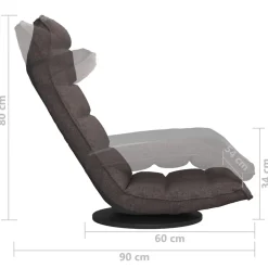 vidaXL Vloerstoel draaibaar stof taupe