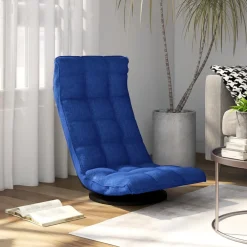 vidaXL Vloerstoel draaibaar stof blauw