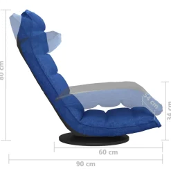 vidaXL Vloerstoel draaibaar stof blauw