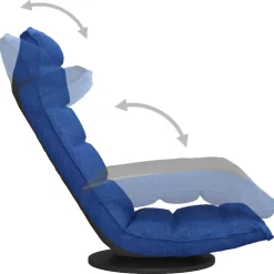 vidaXL Vloerstoel draaibaar stof blauw