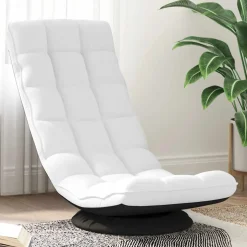 vidaXL Vloerstoel draaibaar 70x51x79 cm stof wit