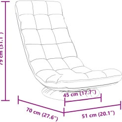 vidaXL Vloerstoel draaibaar 70x51x79 cm stof wit