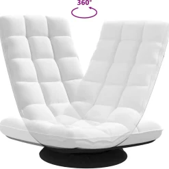 vidaXL Vloerstoel draaibaar 70x51x79 cm stof wit