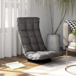 vidaXL Vloerstoel draaibaar stof lichtgrijs